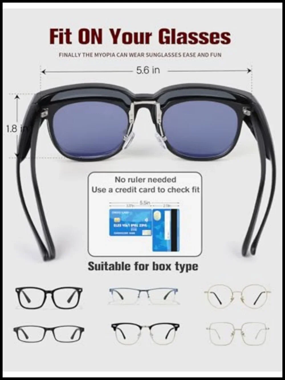 Polarized Fit Over Sunglasses Wrap Around Over Glasses UV Protection TR90